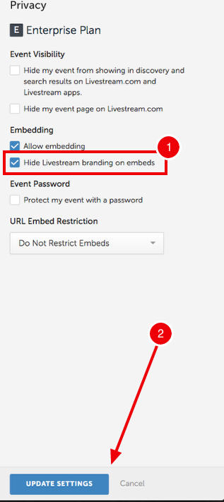 Livestream branding instructions screenshot 3